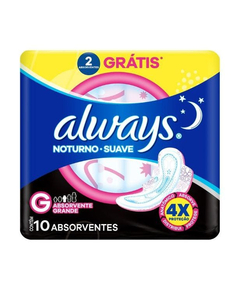 imagem de Absorvente always noite tranquila suave com abas 10 unidades - PROCTER E GAMBLE
