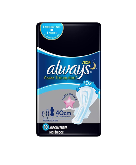 imagem do produto Absorvente always noites tranquilas hiper longo 10 unidades - PROCTER E GAMBLE