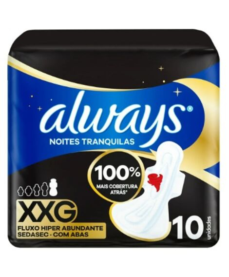 imagem do produto Absorvente always noites tranquilas hiper longo 10 unidades - PROCTER E GAMBLE