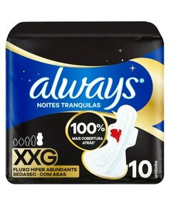 imagem de Absorvente always noites tranquilas hiper longo 10 unidades - PROCTER E GAMBLE