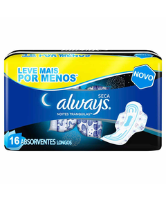 imagem de Absorvente always noites tranquilas seca com abas l16p14 - PROCTER E GAMBLE