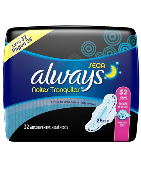 imagem do produto Absorvente always noites tranquilas seca com abas l32p26 - PROCTER E GAMBLE