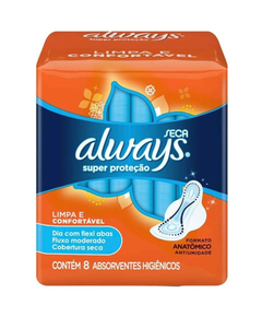 imagem de Absorvente always super protecao seca com abas 8 unidades - PROCTER E GAMBLE