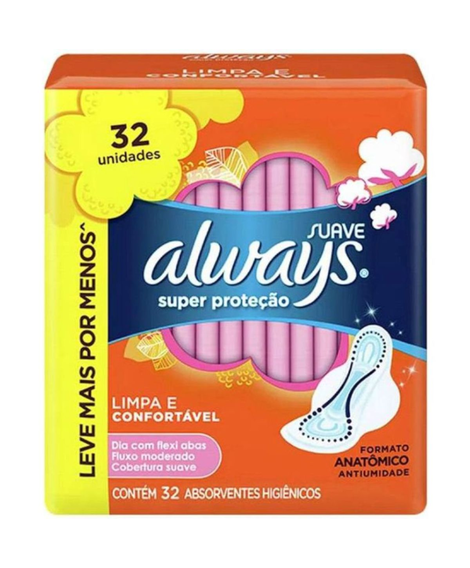 imagem do produto Absorvente always super protecao suave com abas 32 unidades - PROCTER E GAMBLE