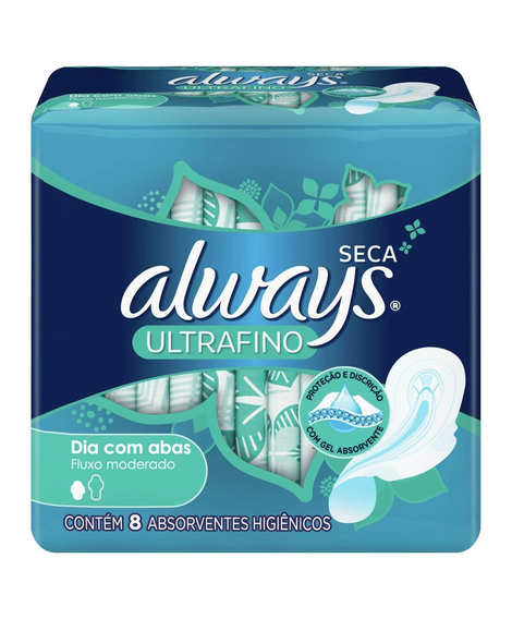 imagem do produto Absorvente always ultrafino seca com abas 8 unidades - PROCTER E GAMBLE