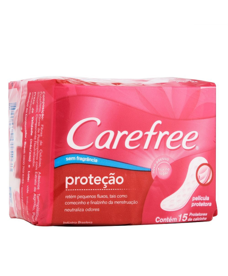 imagem do produto Absorvente carefree protecao sem perfume 15 unidades - JOHNSON E JOHNSON