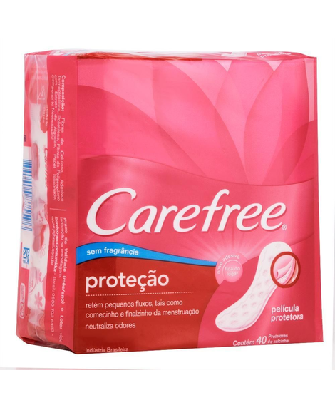 imagem do produto Absorvente carefree protecao sem perfume 40 unidades - JOHNSON E JOHNSON