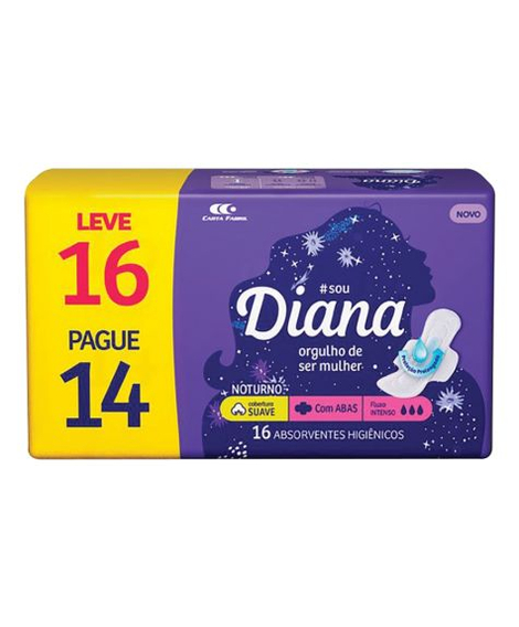 imagem do produto Absorvente diana noturno suave 16 unidades - SOFTYS