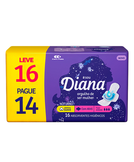 imagem do produto Absorvente diana noturno suave com abas 16 unidades - SOFTYS