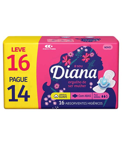 imagem de Absorvente diana suave com abas 16 unidades. - SOFTYS