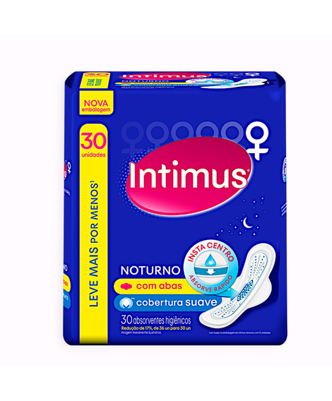 imagem do produto Absorvente intimus gel noturno seca com abas 30 unidades - KIMBERLY-CLARK