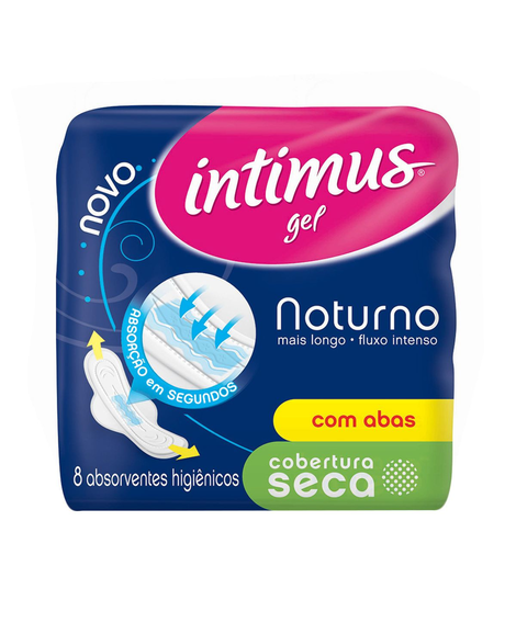 imagem do produto Absorvente intimus gel noturno seca com abas 8 unidades - KIMBERLY-CLARK