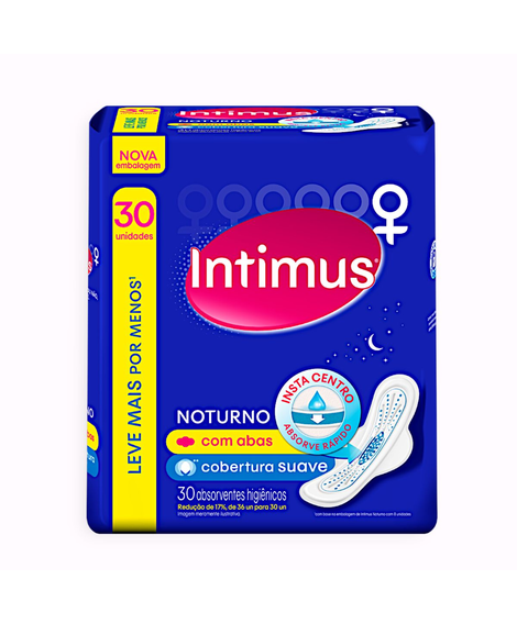 imagem do produto Absorvente intimus gel noturno suave com abas 30 unidades - KIMBERLY-CLARK