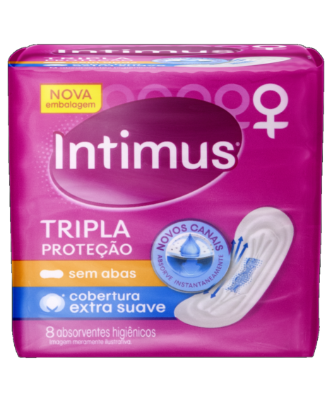 imagem do produto Absorvente Intimus Gel Suave Sem Abas 8 Unidades - KIMBERLY-CLARK