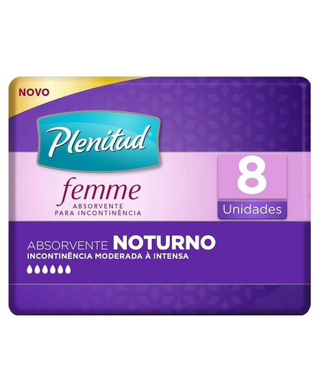 imagem do produto Absorvente plenitud femme noturno sem abas 8 unidades - KIMBERLY-CLARK