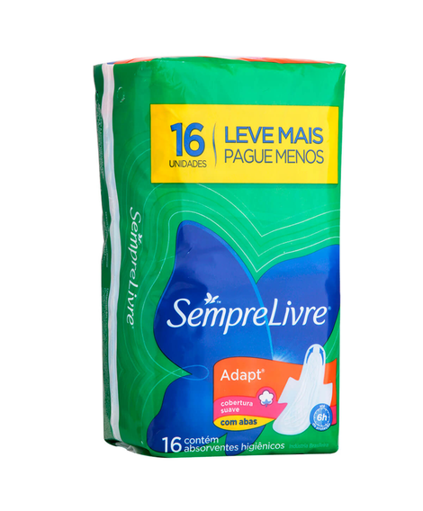 imagem do produto Absorvente sempre livre adapt com abas 16 unidades - JOHNSON E JOHNSON