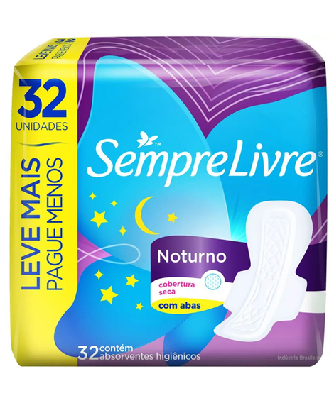 imagem do produto Absorvente sempre livre adapt noite e dia seca c/abas 32un - JOHNSON E JOHNSON