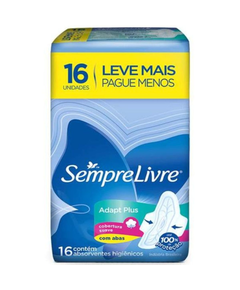 imagem de Absorvente sempre livre adapt plus suave com abas 16un - JOHNSON E JOHNSON