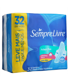 imagem de Absorvente sempre livre adapt plus suave com abas 32un - JOHNSON E JOHNSON