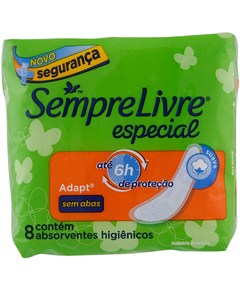 imagem de Absorvente sempre livre adapt suave sem abas 8 unidades - JOHNSON E JOHNSON