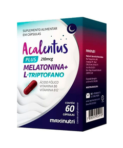 imagem de Acalentus plus melatonina+l-triptofano 210mg 60 cápsulas - MAXINUTRI