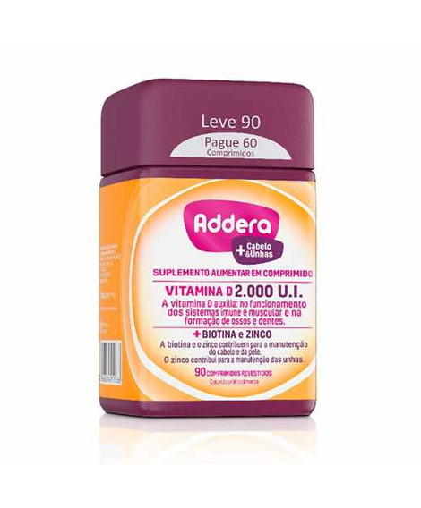 imagem do produto Addera + Cabelo e Unha 90 Comprimidos - HYPERA PHARMA