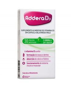 imagem de Addera d3 2.000ui 30 cápsulas gel - MANTECORP FARMASA