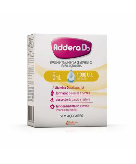imagem do produto Addera d3 gotas 1.000ui 5ml - MANTECORP FARMASA