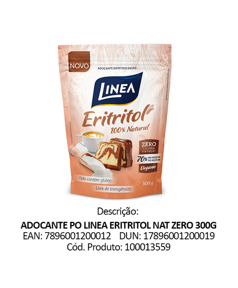 imagem do produto Adocante linea eritritol vegano sache po 300g - LINEA