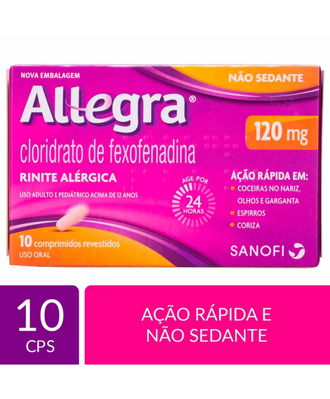 imagem do produto Allegra 120mg 10 comprimidos - SANOFI