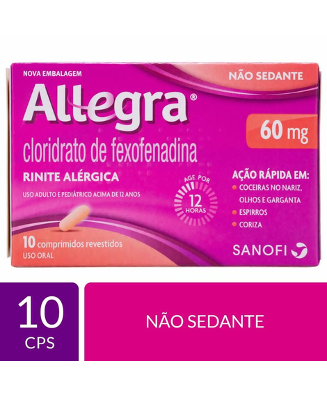 imagem do produto Allegra 60mg 10 comprimidos - SANOFI
