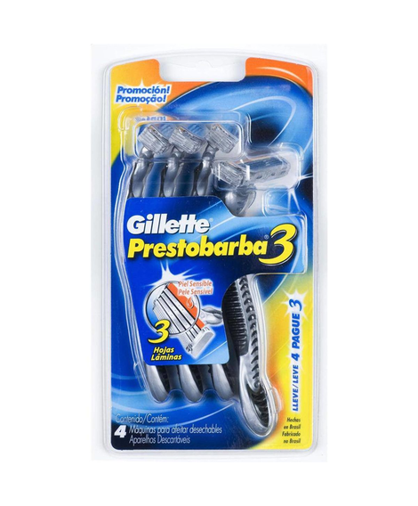 imagem do produto Aparelho de barbear gillette prestobarba 3 extra suave 4 und - PROCTER E GAMBLE
