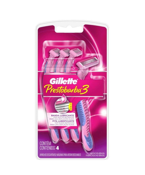 imagem do produto Aparelho de barbear gillette prestobarba 3 feminino 4 un - PROCTER E GAMBLE