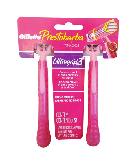 imagem do produto Aparelho de barbear gillette prestobarba ultragrip3 fem 2 un - PROCTER E GAMBLE