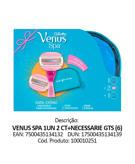 imagem do produto Aparelho de Barbear Gillette Vnus Spa Kit Ap+2 Cartuchos+1  - PROCTER & GAMBLE