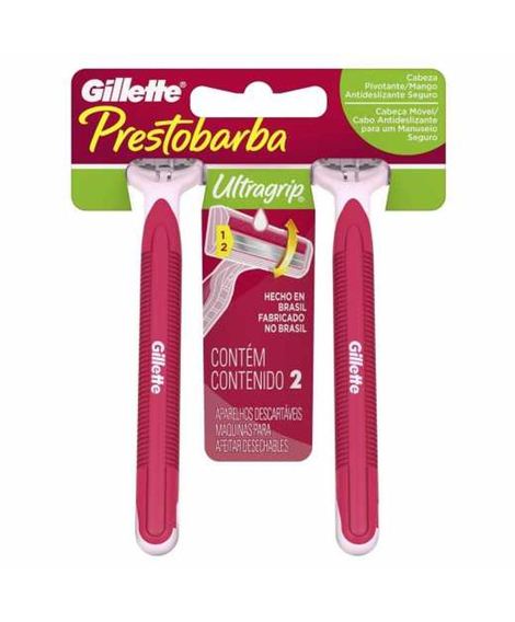 imagem do produto Aparelho de barbear prestobarba ultragrip fem aloe vera 2un - PROCTER E GAMBLE