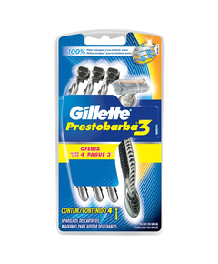 imagem de Aparelho de barbear prestobarba ultragrip3 men lv4 pg3 cinza - PROCTER E GAMBLE
