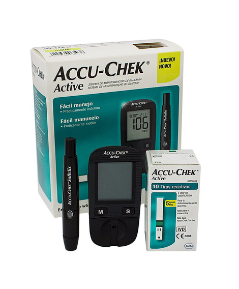 imagem do produto Aparelho medidor de glicose accu chek active kit 1 unidade - ROCHE