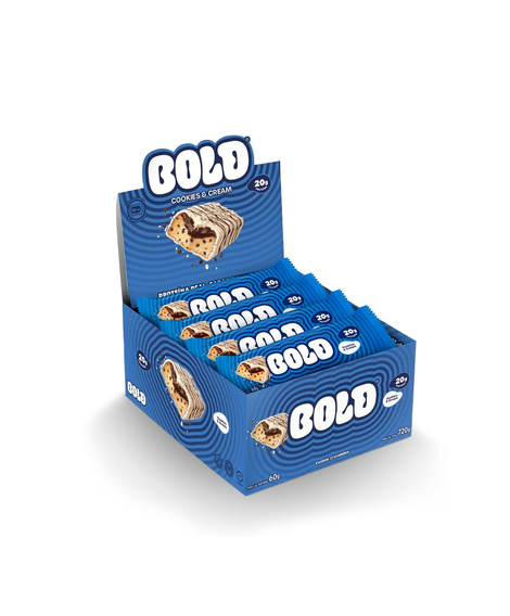 imagem do produto Barra de proteina bold cookies & cream 60g cx c/12 - BOLD