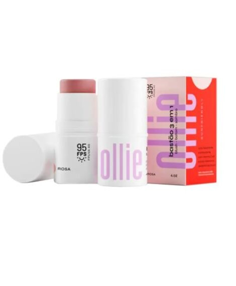 imagem do produto Basto 3 em 1 blush batom e sombra ollie fps95 rosa 4,5g - OLLIE