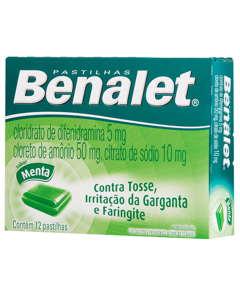 imagem do produto Benalet menta 12 pastilhas - JOHNSON E JOHNSON