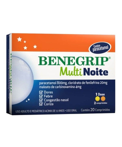 imagem de Benegrip multi noite 20 comprimidos - MANTECORP FARMASA
