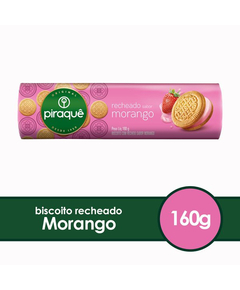imagem de Biscoito recheado piraque morango 160g - PIRAQUE