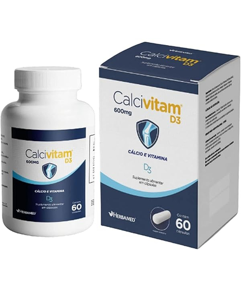 imagem do produto Clcio 600mg + 1000ui vitamina d3 60 cpsulas - VITAMINLIFE