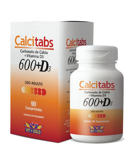 imagem do produto Calcitabs 600mg+d3 90 comprimidos - VIT GOLD