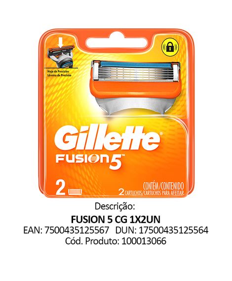 imagem do produto Carga gillette fusion 5 2 unidades - PROCTER E GAMBLE