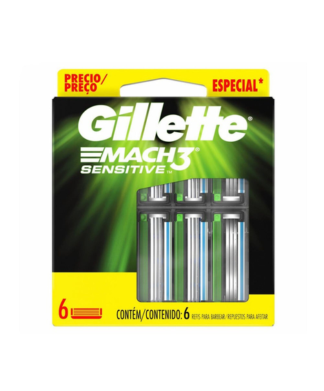 imagem do produto Carga gillette mach3 sensitive 6 unidades - PROCTER E GAMBLE