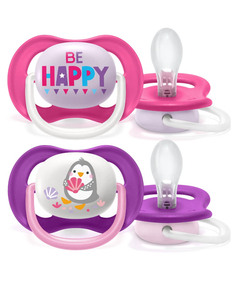 imagem de Chupeta avent ultra 6-18m rosa/roxo 2unid - AVENT