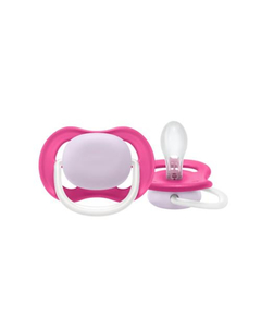 imagem de Chupeta avent ultra rosa/branco 6-18m 1 unid - AVENT