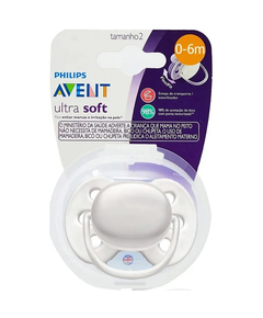 imagem de Chupeta avent ultra soft 0-6m tamanho 1 branca ref: 092/01 - AVENT